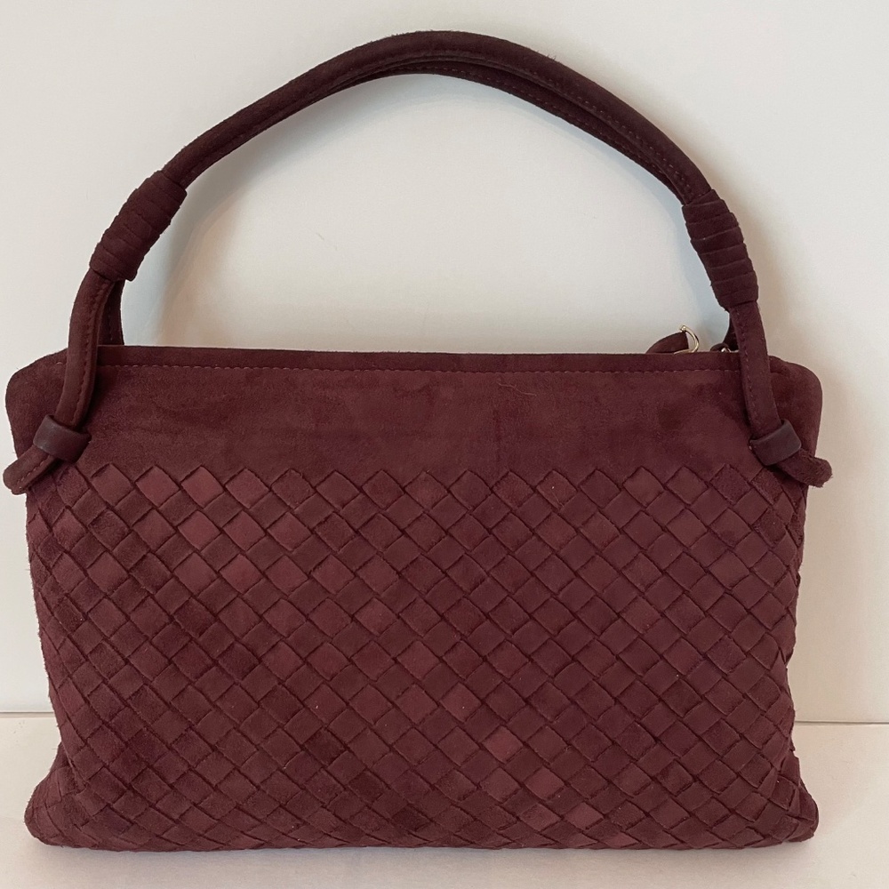 Bottega Veneta Intrecciato Suede Handbag Brown - Picture 2 of 16